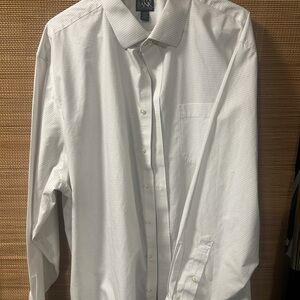 Jos. A. Bank Subtle Patterned White Dress Shirt